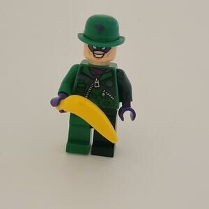 Lego DC Super Heroes Minifigure Riddler Dark Green Zipper Outfit 76012 Batman!.